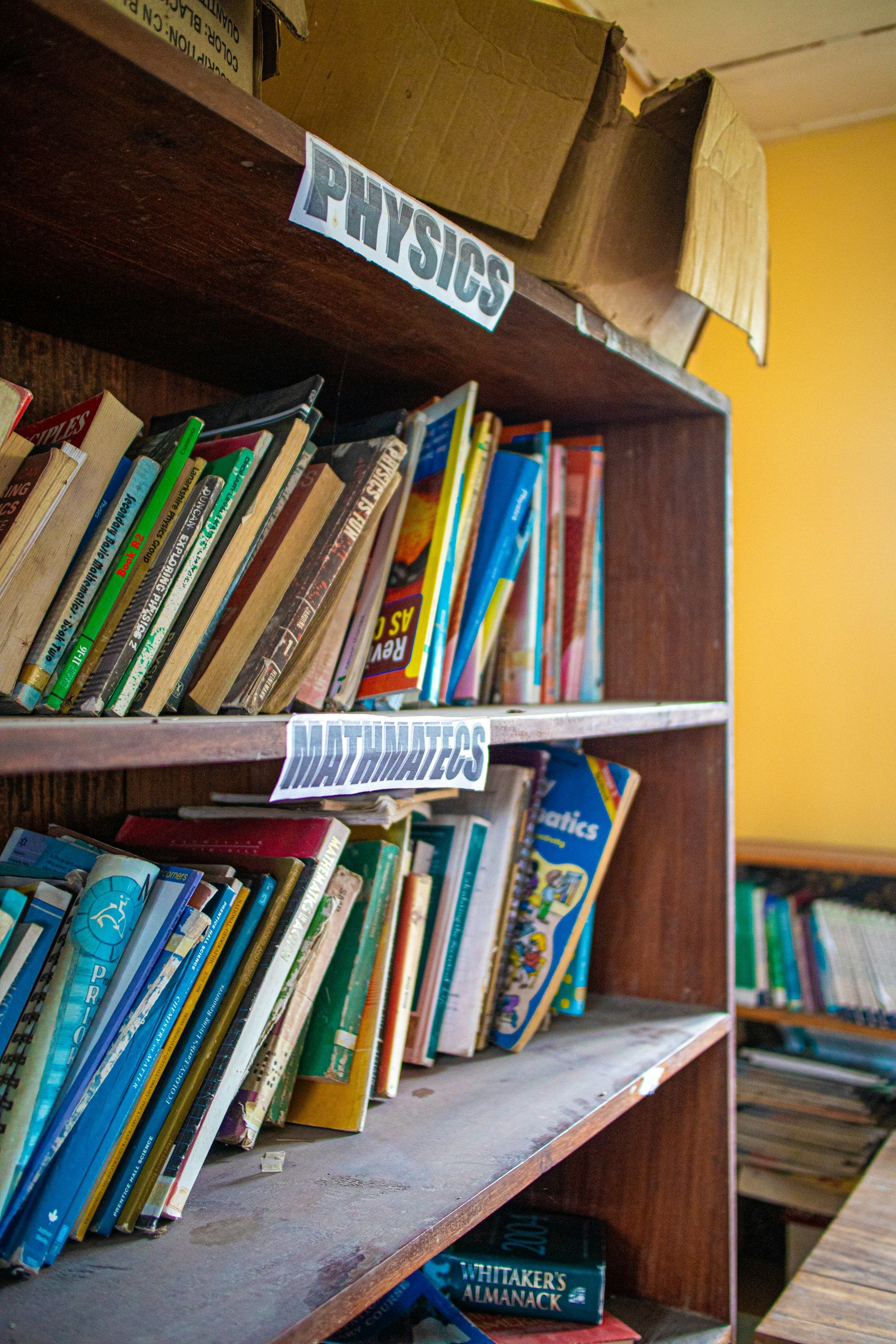 A bookshelf filled with books